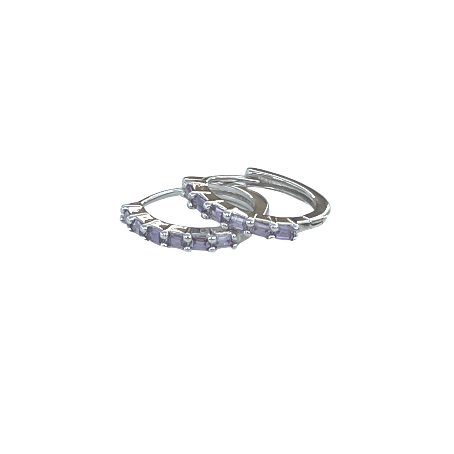 Lavender Baguette Sleepers | Silver