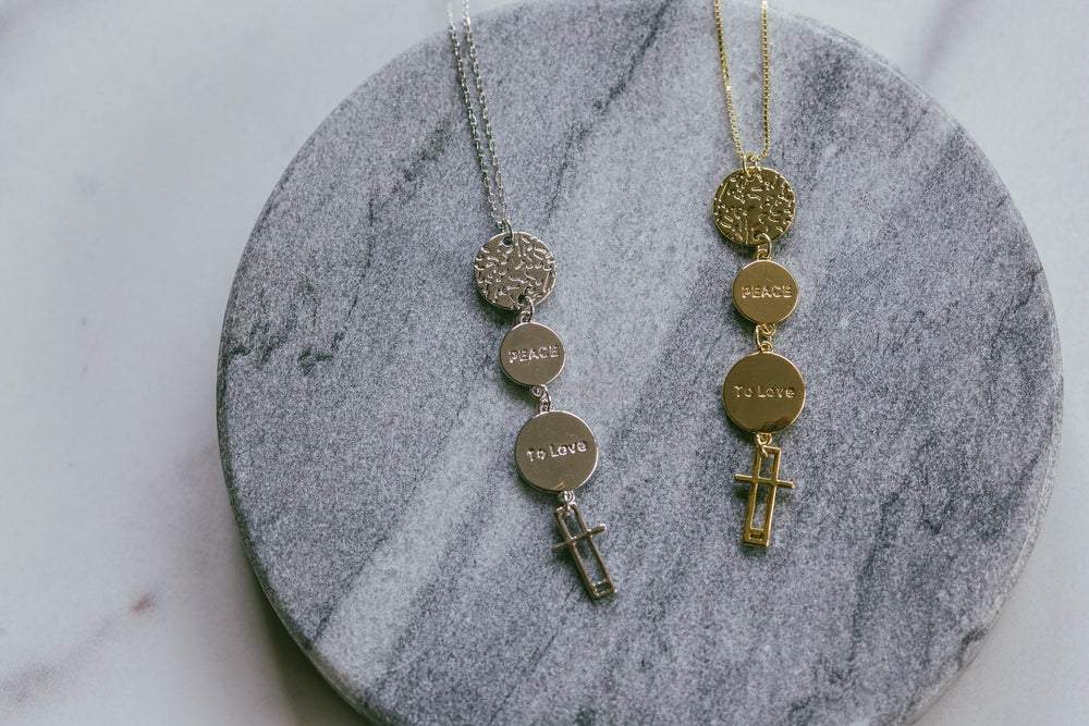 Peace Drop Necklace | Gold by Lindi Kingi Design shop online now