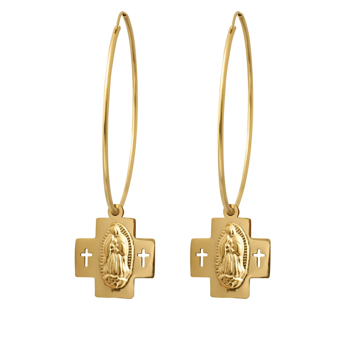 Saint Necklace Double Cross | Gold