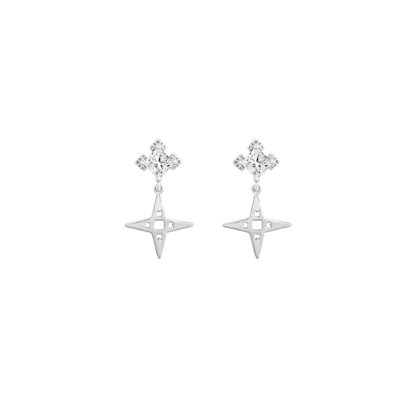 Star Stud Earrings | Platinum