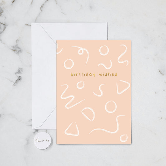BIRTHDAY WISHES PEACH FOIL CARD (183)
