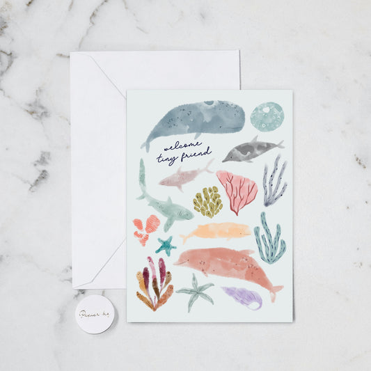 TINY FRIEND OCEAN GREETING CARD (185)