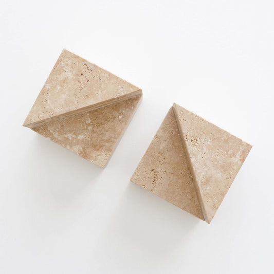 Travertine Bookends