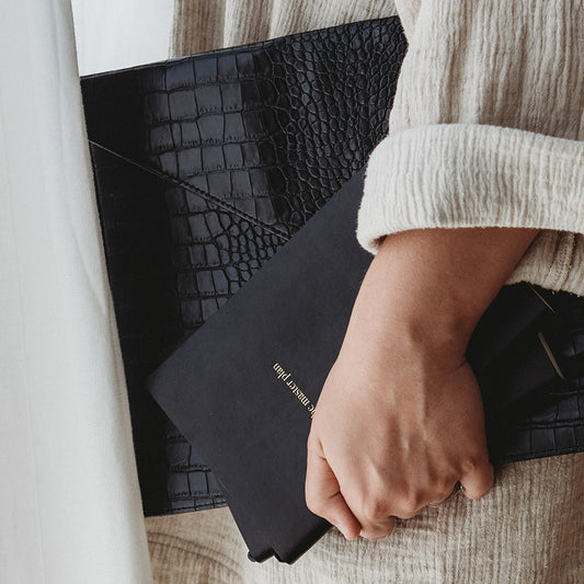 Black croc laptop sleeve 15inch