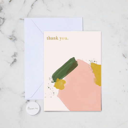 WATER COLOUR THANK YOU GREETING CARD (97)